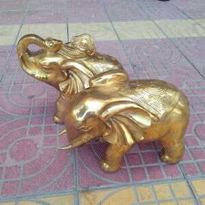 铜大象摆件吉祥瑞象一对招财镇宅对象店铺K开业礼品办公室装饰大