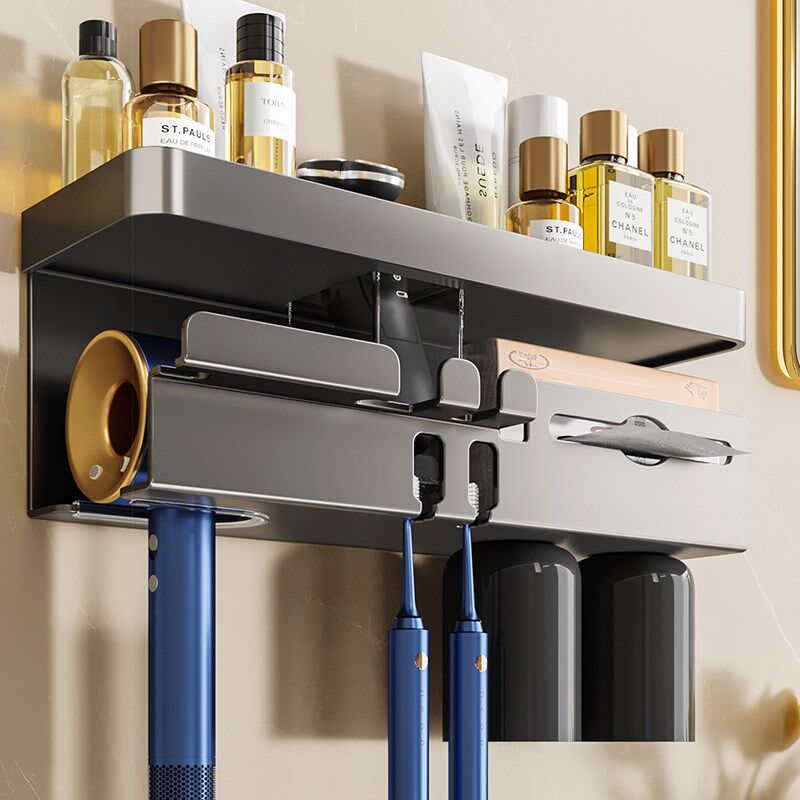 吹风机置物架免打孔卫生间电吹风挂架徕芬吹风筒支架浴室收纳架子