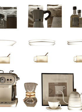 咖啡主题模型道具咖啡机咖啡杯咖啡壶道具酒水吧台酒吧台软装饰品