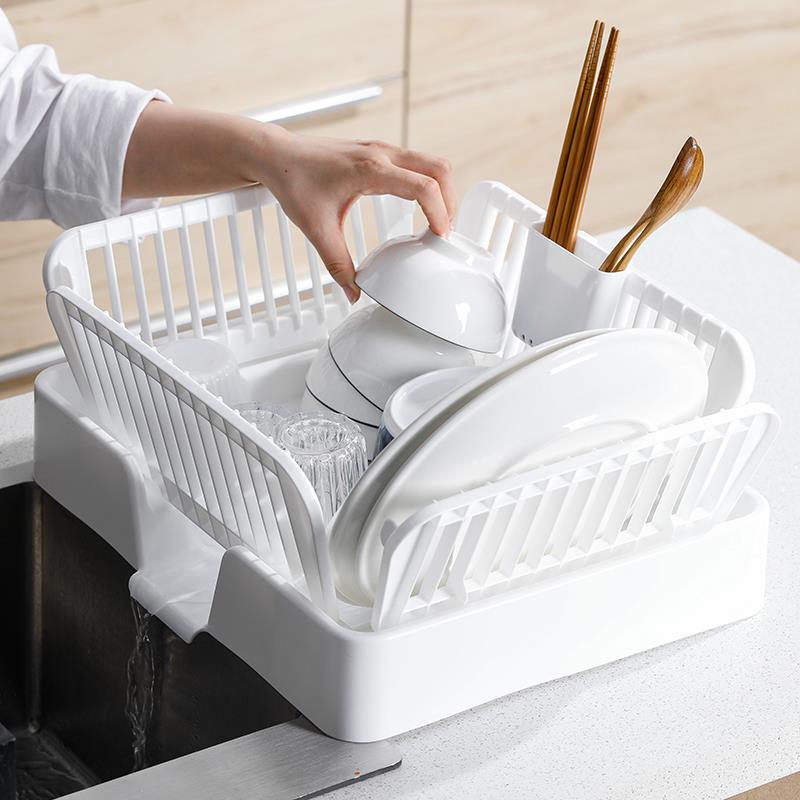 日本进口厨房沥水架家用折叠碗碟架水槽放碗篮餐具碗盘收纳架碗架