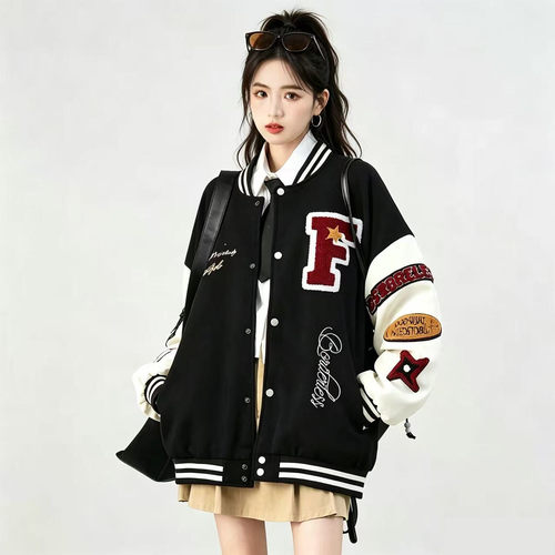 美式棒球服外套2026春季新设计感刺绣宽松流行初高中学生休闲夹克