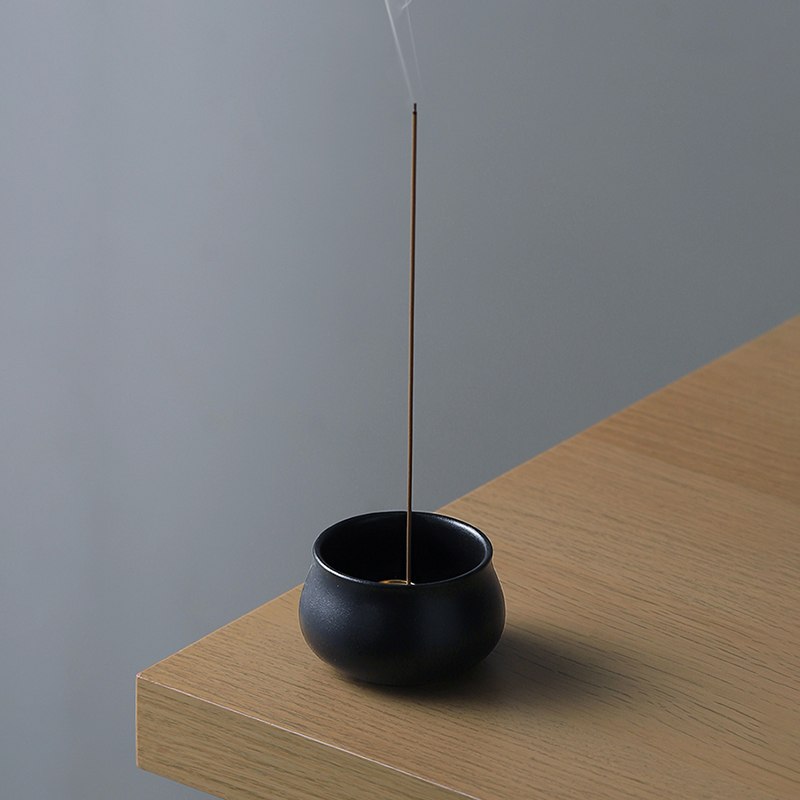 森夫复古日式手工禅意香炉 陶瓷小号家用香薰供佛W创意茶道摆件