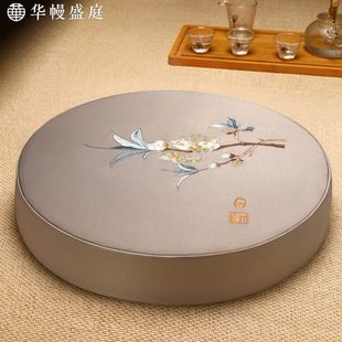 跪茶室坐垫圆形家用禅修垫打坐垫垫客厅冥想拜垫蒲团坐垫新中式