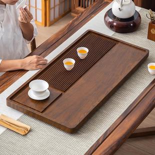 干泡小茶台托盘整块办公室功夫茶具排水茶海 茶盘实木家用电木新款