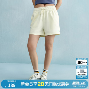 champion26夏季新款纯棉女士短裤运动裤宽松直筒显腿长裙裤