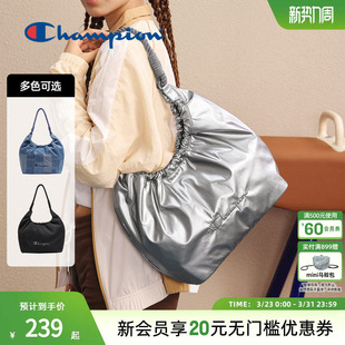 champion冠军新款 轻便立体形托特包女牛仔包大容量单肩包春夏