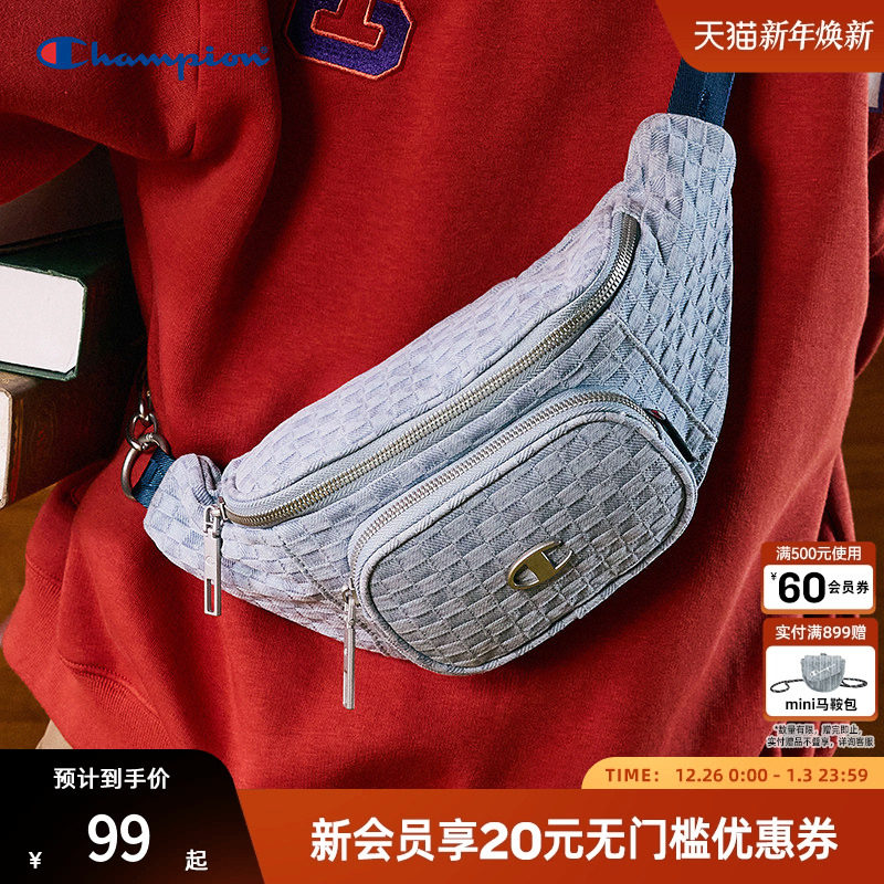 Champion冠军秋季胸包女老花时尚斜挎包男运动潮牌腰包手机包