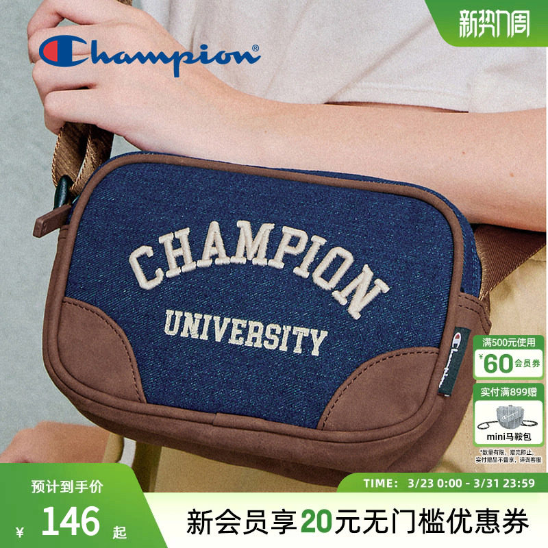 Champion冠军官方校队相机包女美式刺绣单肩方包复古斜挎小方