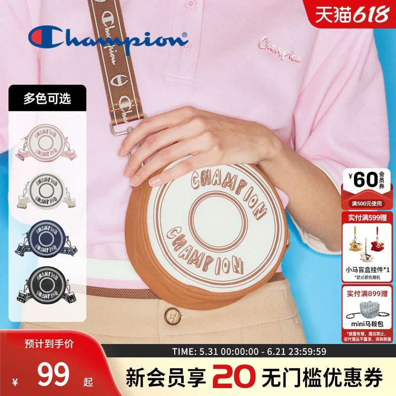 Champion冠军官方甜甜圈圆饼包牛仔包校园斜挎包女款