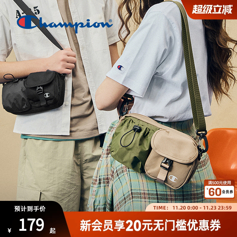 Champion冠军官方斜挎包男手机包拼接撞色多口袋工装单肩包户外女