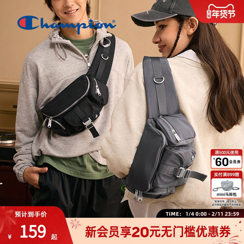 Champion冠军腰包大容量休闲男女潮流复古胸包单肩包通勤官方