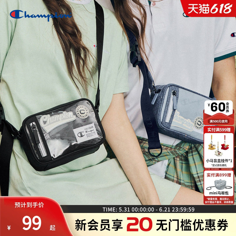 Champion冠军男斜挎包徽章痛包单肩包女小方包正品