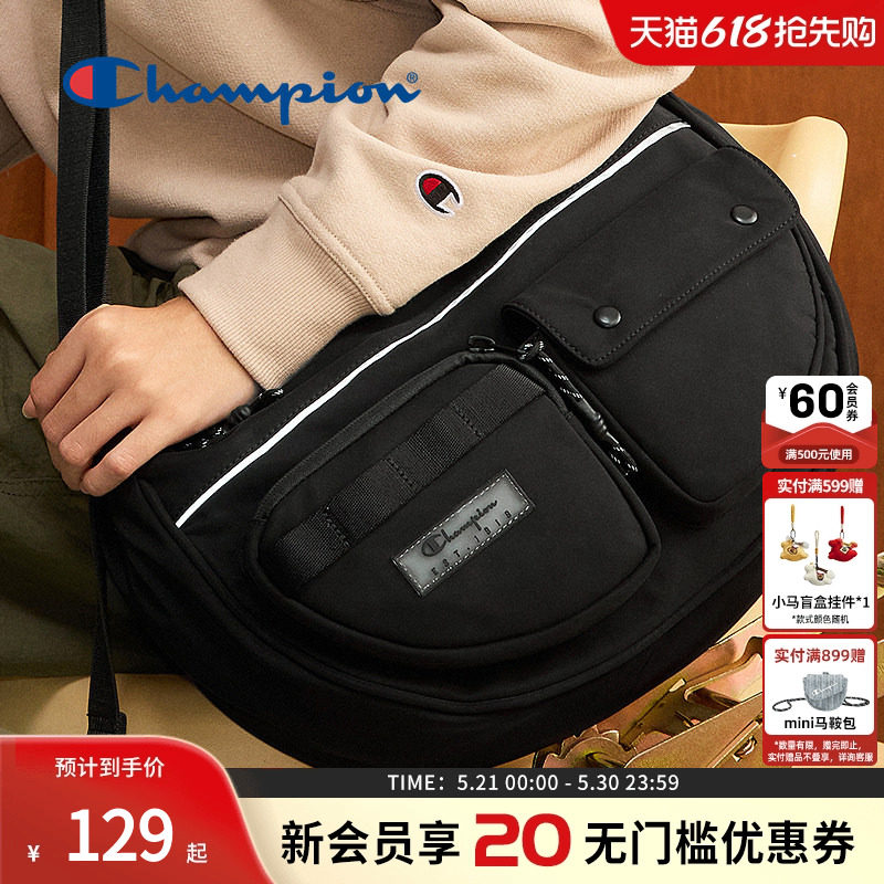Champion冠军单肩包包男女情侣休闲时尚上班通勤正品斜挎饺子布包