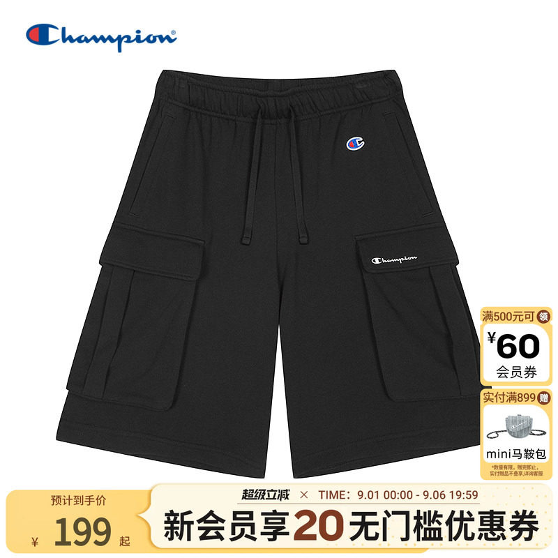 champion冠军男士短裤五分裤多口袋工装裤弹力腰头
