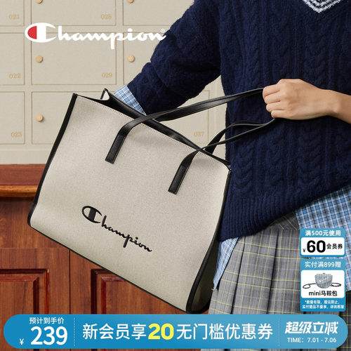 champion冠军女士帆布托特包