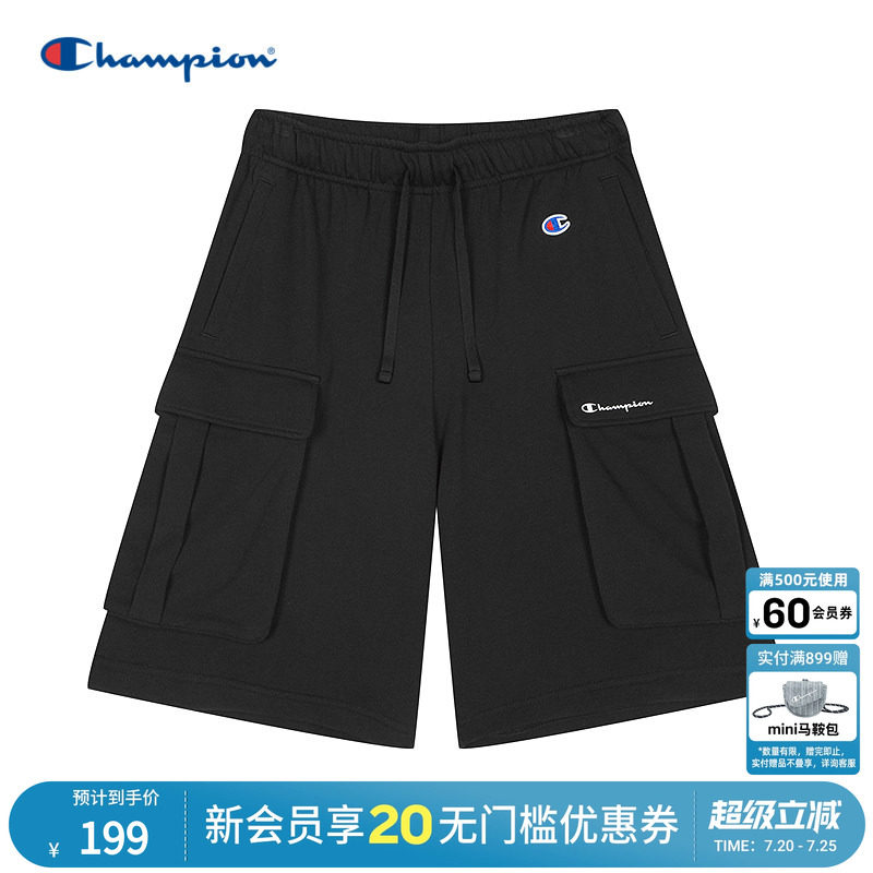 champion冠军男士短裤五分裤多口袋工装裤弹力腰头