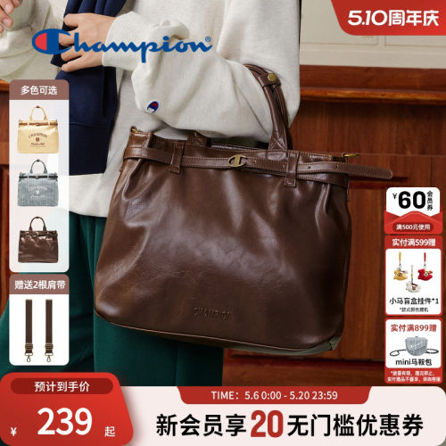 champion冠军复古质感托特包
