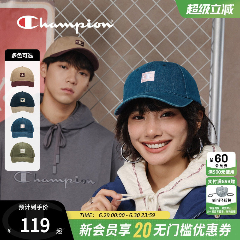 champion冠军26春季新款经典棒球帽牛仔帽子遮阳复古鸭舌帽