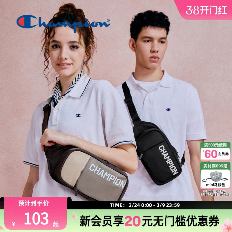 Champion冠军胸包男美式情侣腰包小肩包挎包女士休闲包包户外