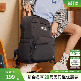 Champion冠军官方男生双肩包背包大容量商务电脑包上班通勤风黑色