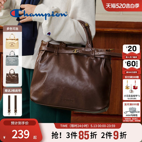 champion冠军复古质感托特包