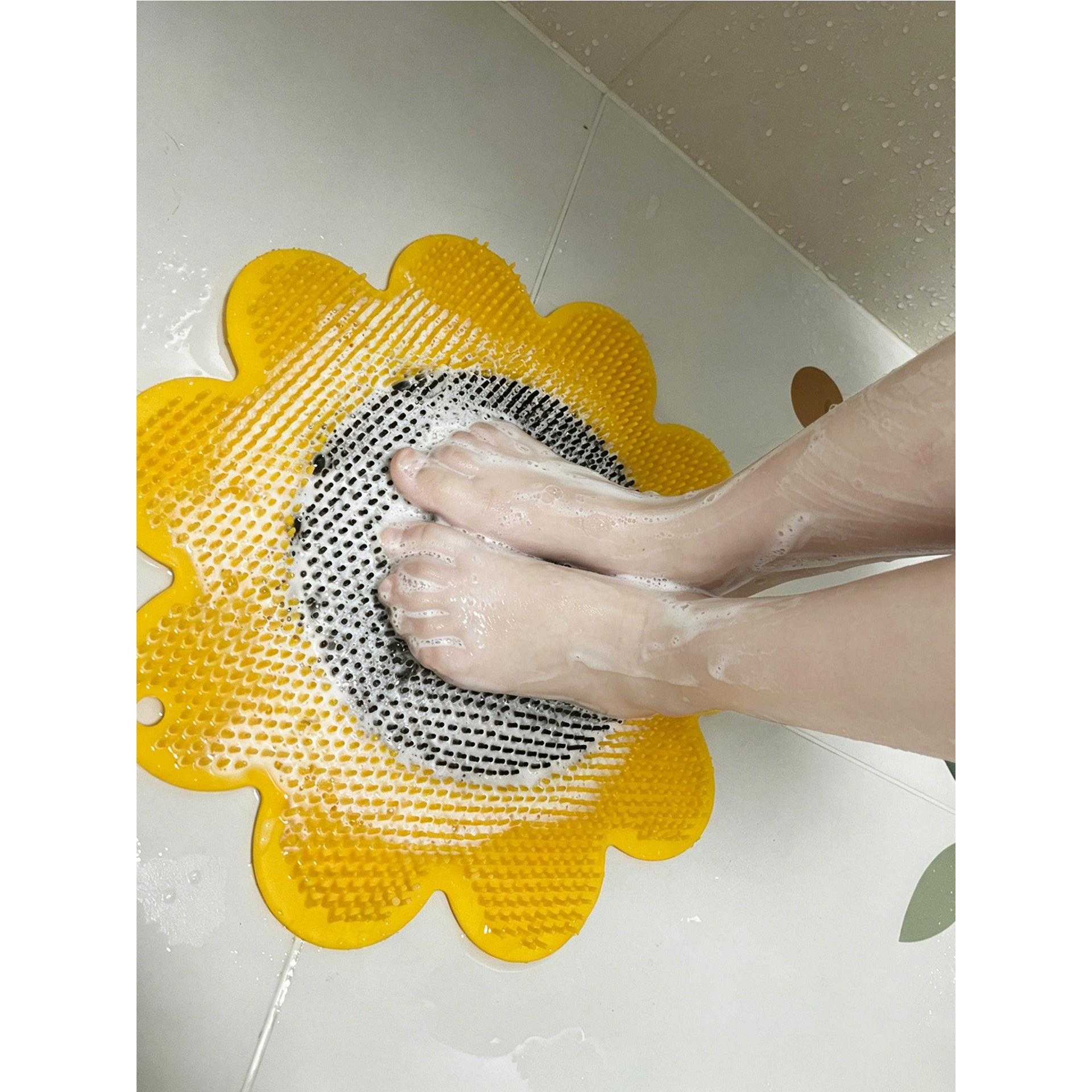 太阳花浴室搓脚垫硅胶洗澡神器