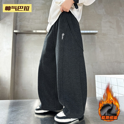 男童加绒裤子秋冬中大童休闲裤