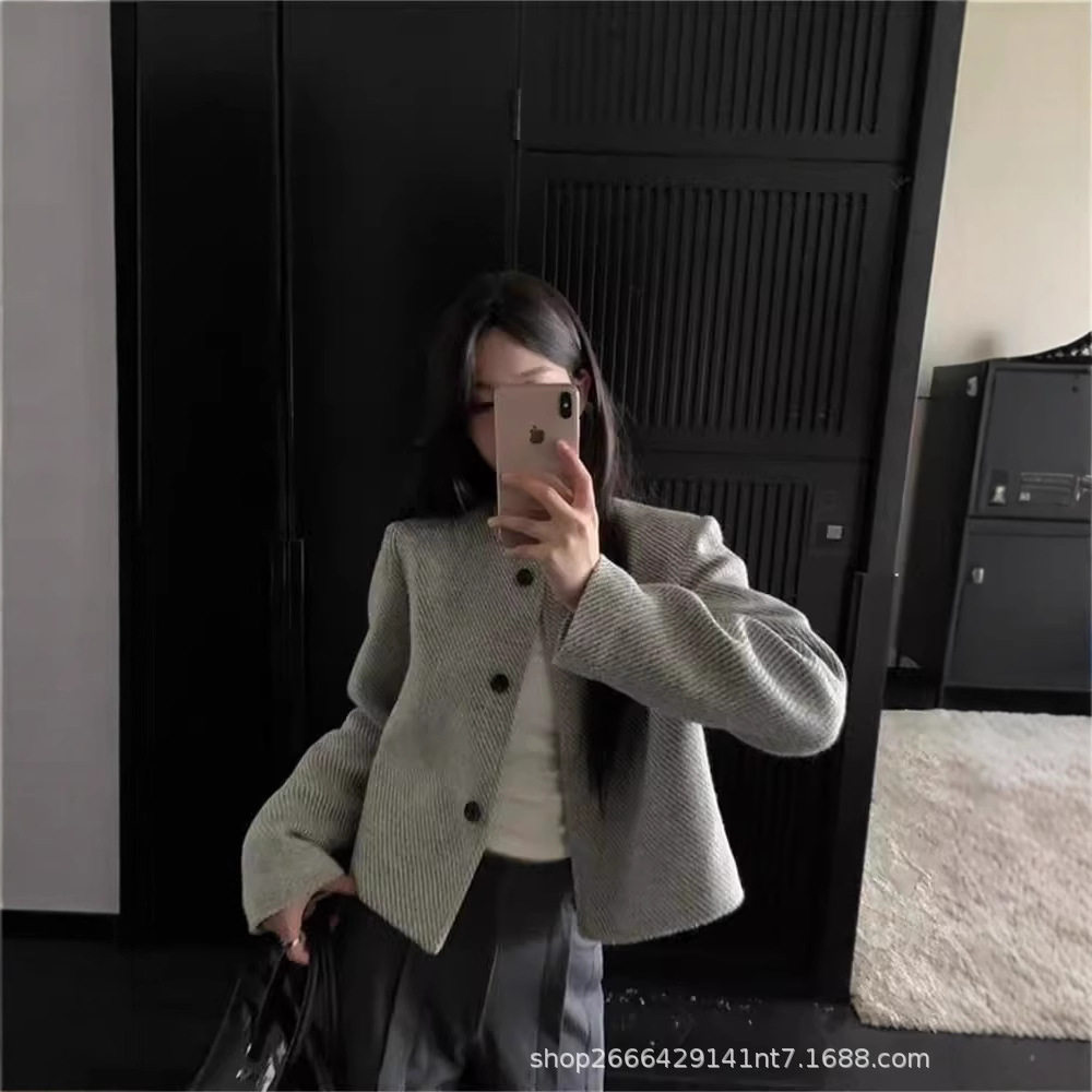 复古小香风外套女春秋高级感名媛千金小个子休闲显瘦短款上衣开衫