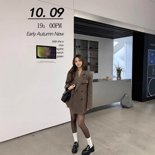 西装毛呢大衣女2025秋冬季新款感赫本风小个子不夹棉呢子外套女装