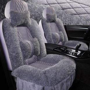 冬季 新款 汽车长毛绒保暖加厚坐垫小车冬天车内五座一套全包围座套