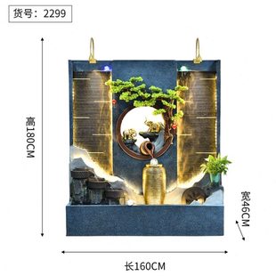 水幕墙流水墙屏风隔断鱼池鱼缸酒店客厅会所餐厅民宿装 饰品摆件
