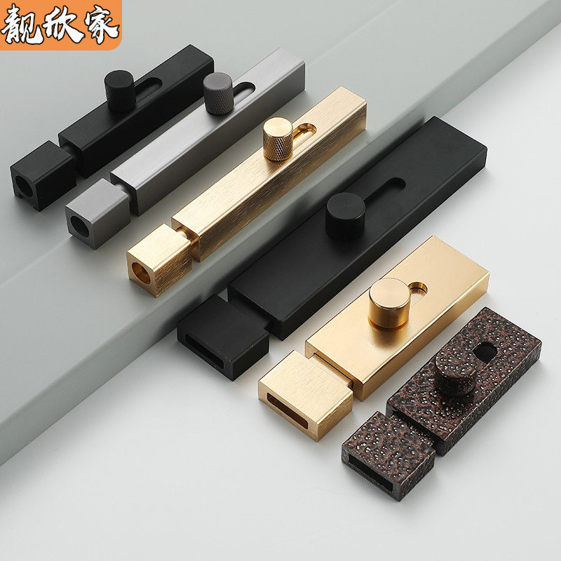 通用型免打孔铝合金插销门扣门栓防盗卫生间木门铁门卧室反锁扦销