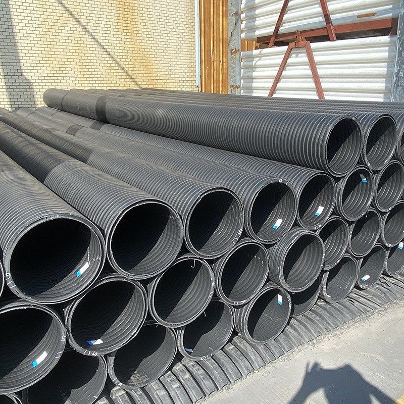 HDPE中空壁缠绕管波纹管 双壁波纹管 pe排污管钢带增强克拉管