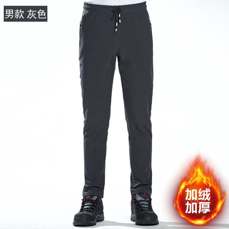 户外情侣冲锋裤男女秋冬加绒加厚防水防风防寒软壳登山裤可印LOGO