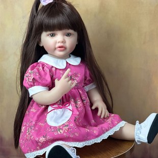 BZDOLL全胶身娃娃小玫瑰55厘米长发公主reborn doll可水洗 baby
