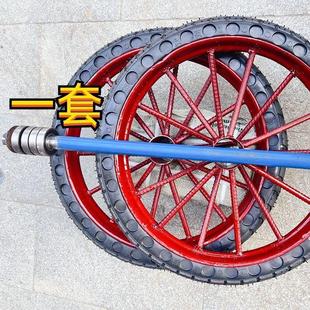 工地斗车实心轮胎子手推车两轮建筑全套加重工地斗车轮子实心轮胎