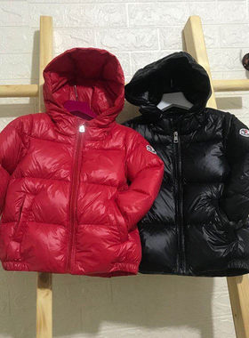 冬宝宝童装儿童新年红色羽绒服连帽男女童面包服超轻加厚短款外套