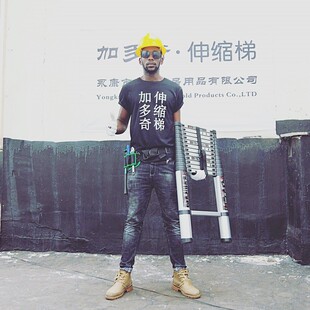 加多奇铝合金梯子加厚伸缩梯家用折叠梯直梯宿舍升降梯扶梯工程梯