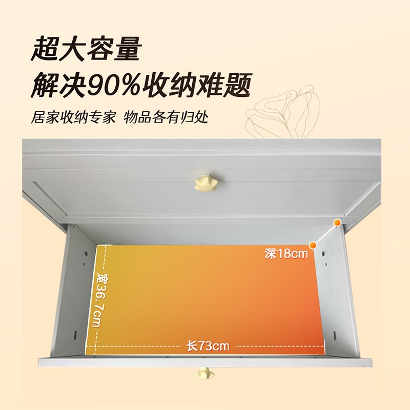 钢制斗柜大容量多抽储物柜客厅卧室落地铁皮抽屉柜玄关柜五斗橱