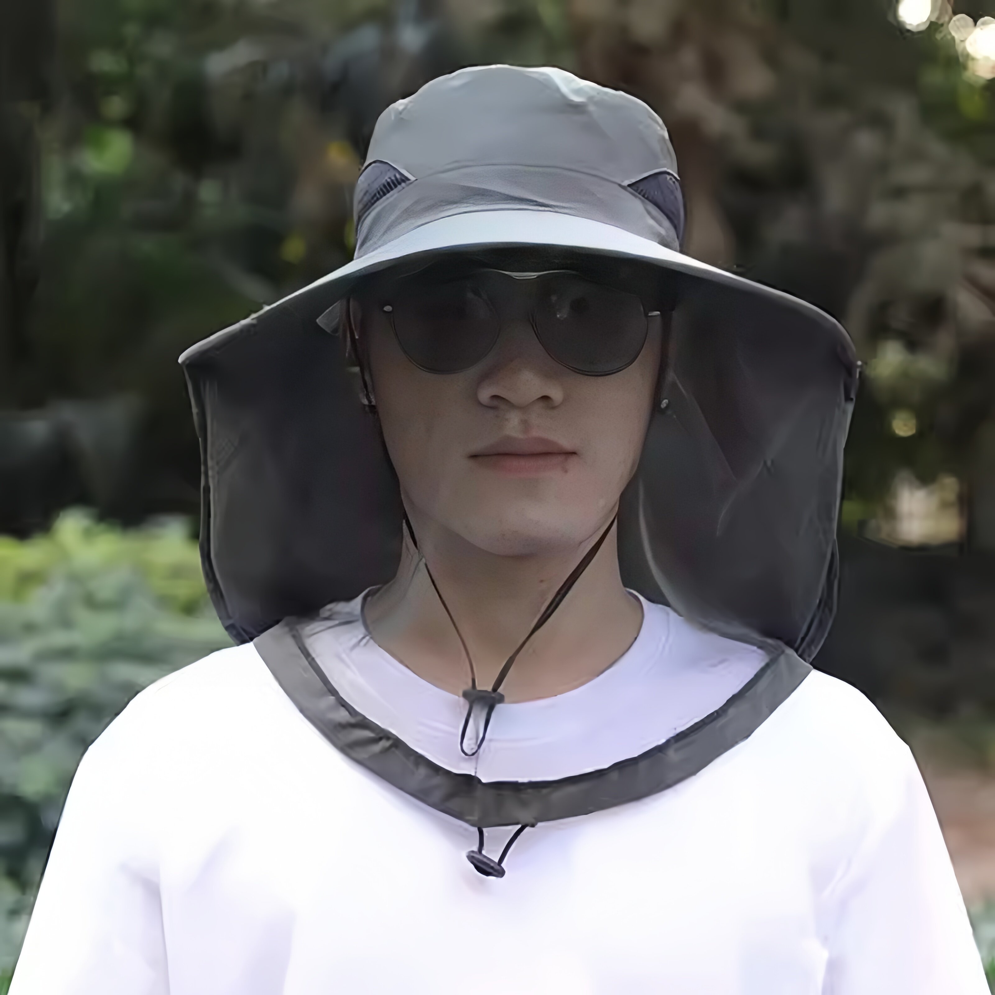 防蚊头罩网帽防蚊虫帽子养蜂人采蜜防蜂帽纱网遮阳帽工作护脸防尘
