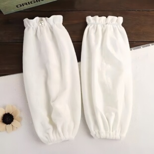 白色羽绒服防脏袖套办公室秋冬加绒长款护袖成人套袖2025新款女款