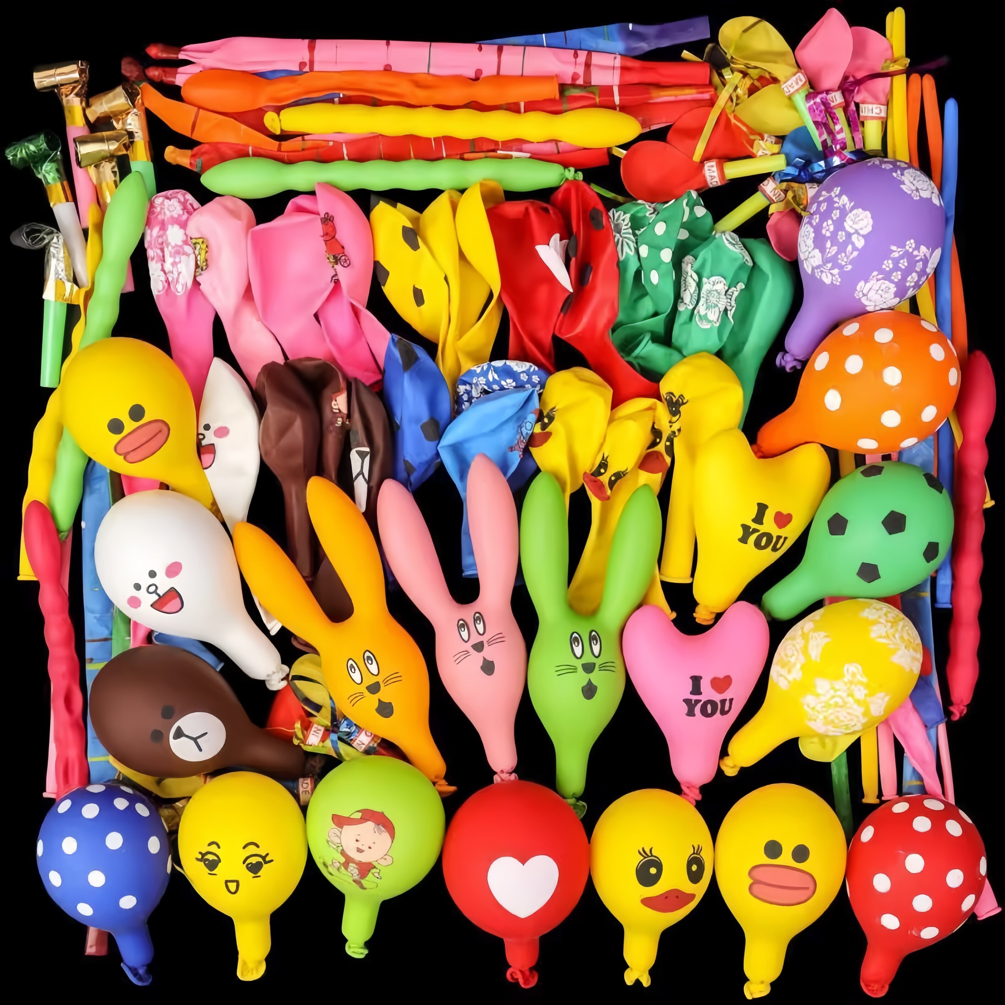 超萌混搭卡通异形加厚兔子混装儿童气球无毒无味生日节日气球装饰