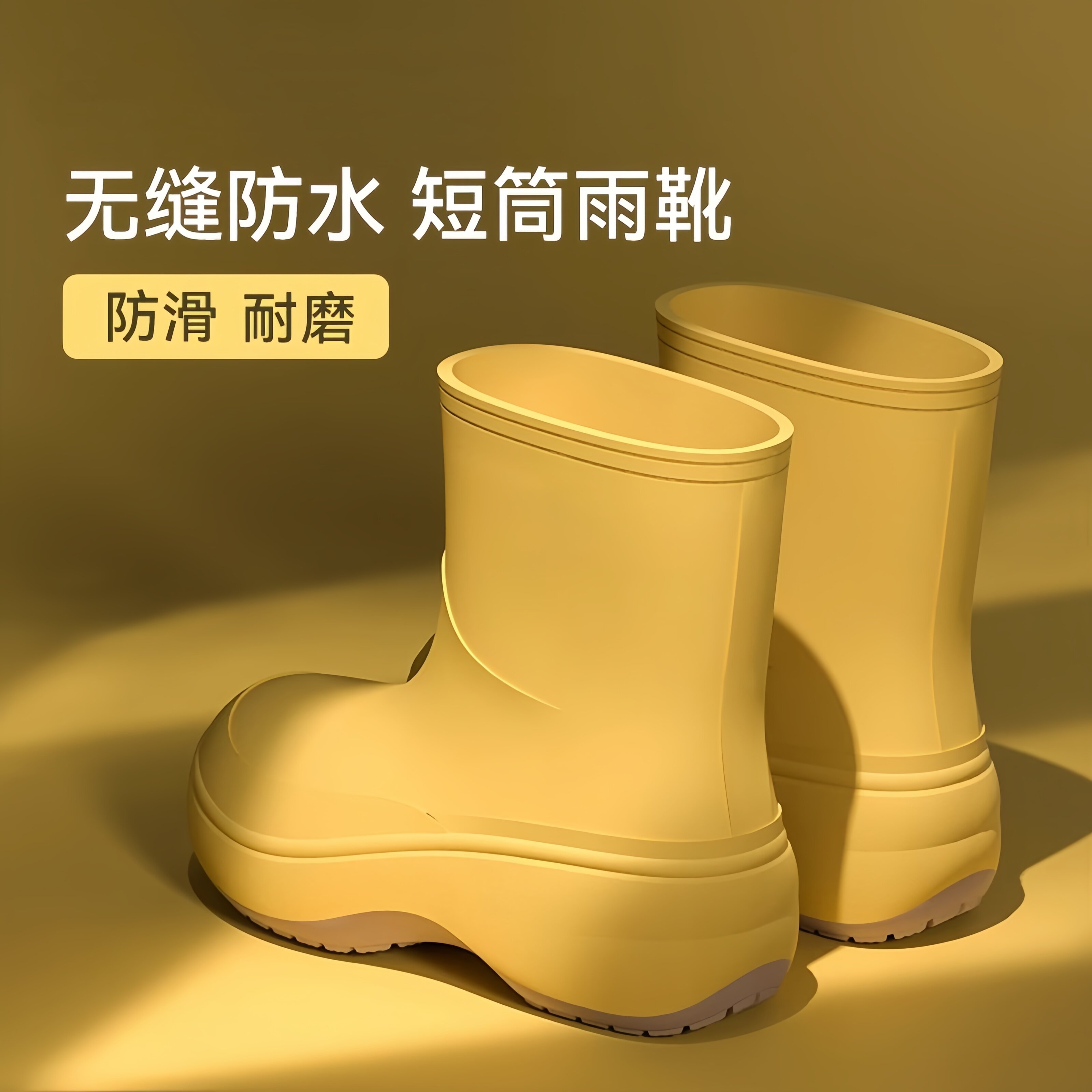 2025新款短筒雨鞋女款防滑防水时尚加厚耐磨洗车雨天外穿雨靴胶鞋