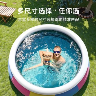 折叠游泳池成人充气儿童加厚三色圆形夹网家用大型洗澡浴盆戏水池