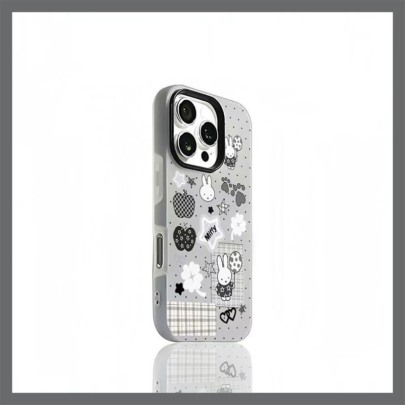 黑波点米菲适用iPhone17Promax手机壳苹果16promax二合一果冻壳甜酷风15plus双层14/13/12/11防摔保护套7/8P