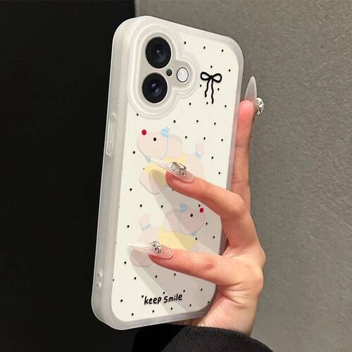 波点小狗苹果可爱磨砂防摔软壳