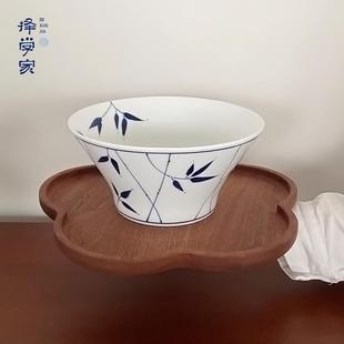 餐具套装 择学家景德镇釉下彩中式 汤碗家用高温釉下彩饭碗陶瓷面碗