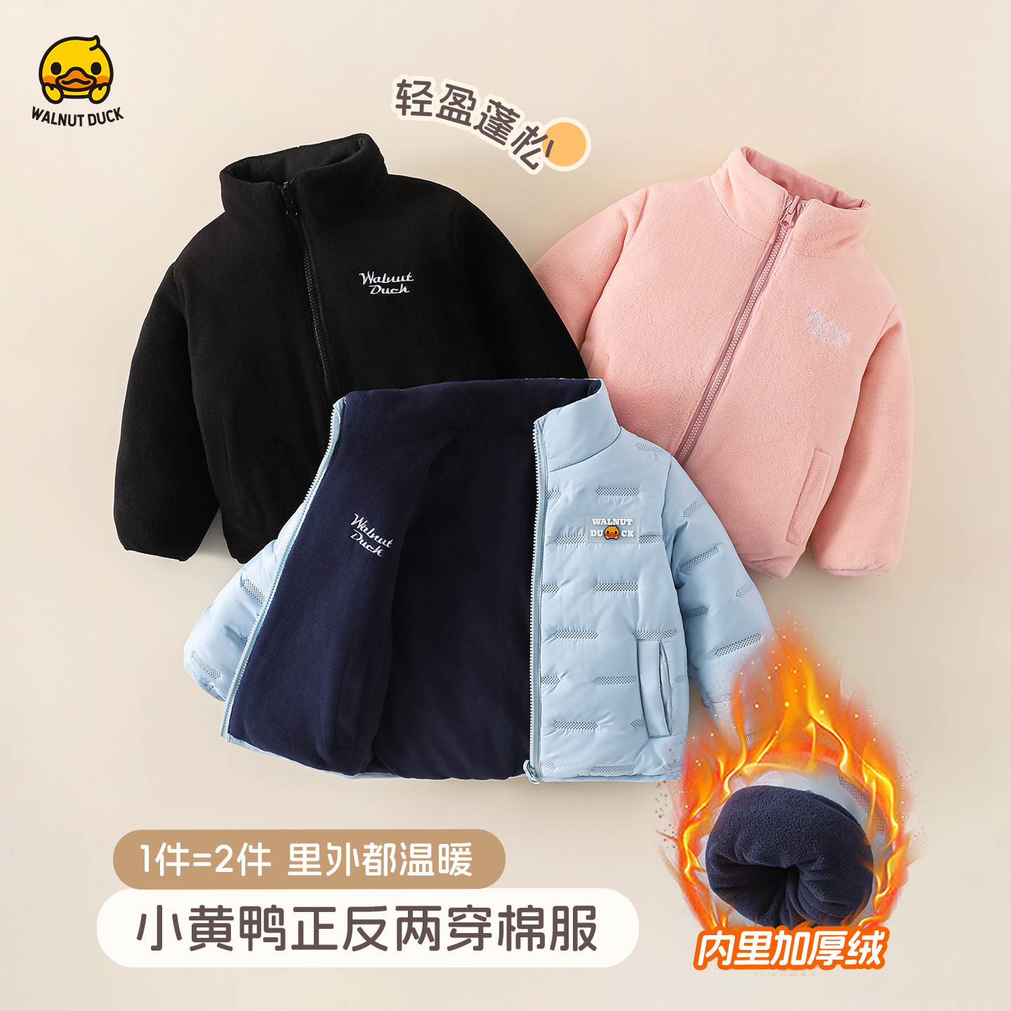 核桃小黄鸭童装儿童棉服冬季