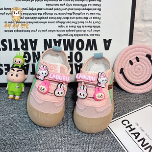 女童粉色帆布鞋儿童中大童鞋子软底不累脚2025年新款幼儿园室内鞋