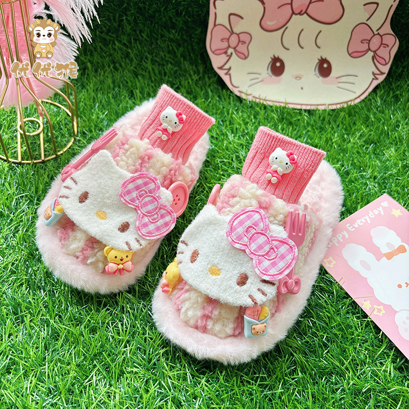 女童包头棉拖鞋儿童拖鞋2025新款超火冬室内冬季外穿幼儿家居防滑